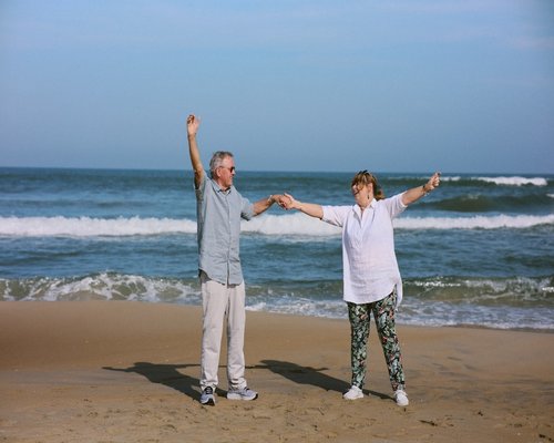 senior couple enjoying active lifestyle and vital energy